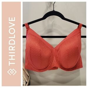 Sz 42E Poppy ThirdLove Chevron Contour Demi Bra